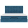 vidaXL Pouf Letto con Materassi e LED Blu Scuro 200x200cm Velluto