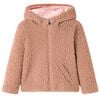 vidaXL Giacca Cappuccio da Bambina Pelliccia Sintetica Teddy Cognac Chiaro 92
