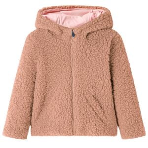 vidaXL Giacca Cappuccio da Bambina Pelliccia Sintetica Teddy Cognac Chiaro 92