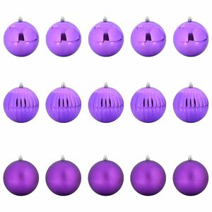 vidaXL Set di palline di Natale XL 15 pcs Lill&agrave; Plastica