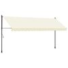 vidaXL Tenda da Sole Retrattile Crema 400x150 cm in Tessuto e Acciaio