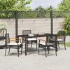 vidaXL Set da Pranzo per Giardino 5 pcs Nero polyrattan