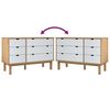 vidaXL Cassettiera OTTA Marrone e Bianco 111x43x73,5 cm Legno di Pino