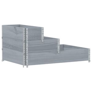 vidaXL Fioriera Rialzata a 3 Livelli Grigia 120x80 cm Legno di Pino