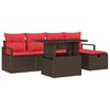 vidaXL Set Divano da Giardino 6 pz Marrone polyrattan