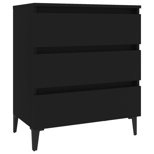 vidaXL Credenza Nera 60x35x69 cm in Legno Multistrato