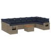 vidaXL Set Divani da Giardino 11 pz con Cuscini Grigio in Polyrattan