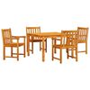 vidaXL Set da Pranzo per Giardino 5 pcs Marrone