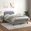 vidaXL Letto a Molle con Materasso e LED Grigio Chiaro 120x200 cm Velluto