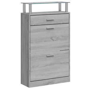 vidaXL Scarpiera Grigio Sonoma 63x24x104 cm in Legno Multistrato