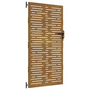 vidaXL Cancello da giardino 85x200 cm in acciaio Corten design quadrato