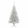 vidaXL Albero di Natale con 150 LED con supporto Argento 120 cm PET
