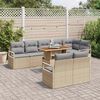 vidaXL Set Divano da Giardino con cuscino 9 pcs Beige e grigio