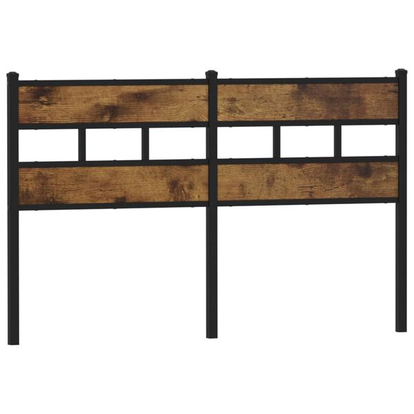 vidaXL Testiera di Ricambio Rovere Fumo 150 cm in Ferro e Legno Multistrato