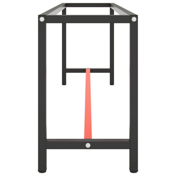 vidaXL Telaio Banco da Lavoro Nero e Rosso Opaco 210x50x79 cm Metallo