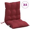 vidaXL Cuscini per Sedia Schienale Basso 4pz Rosso Vino Tessuto Oxford