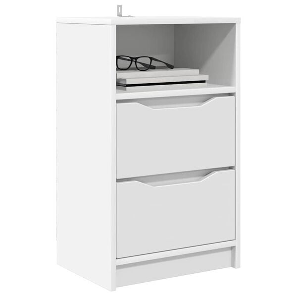 vidaXL Comodino con cassetto Bianco 40 x 30 x 467 cm Legno multistrato