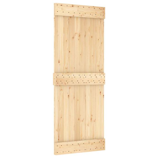 vidaXL Porta Scorrevole con Set Hardware 85x210 cm Legno Massello Pino