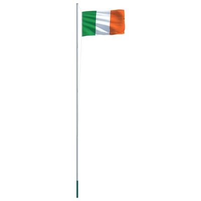 vidaXL Bandiera dell'Irlanda con Pennone in Alluminio 6,2 m