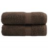 vidaXL Asciugamani per ospiti Premium SOLUND 2 pz Marrone 30x50 cm 600 g/m&sup2;