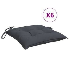 vidaXL Cuscini per Sedia 6 pz Antracite 50x50x7 cm Tessuto Oxford