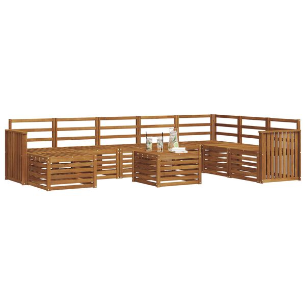 vidaXL Set divani Naturale Legno di Acacia Massello