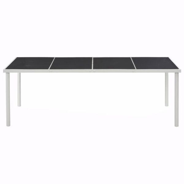 vidaXL Tavolo da Giardino Nero 220x90x74,5 cm in Acciaio