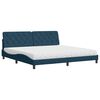 vidaXL Letto con Materasso Blu 200x200 cm Velluto