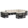 vidaXL Set Divano da Giardino 12 pz 12-Posti Nero polyrattan