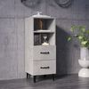 vidaXL Credenza Grigio Cemento 34,5x34x90 cm in Legno Multistrato