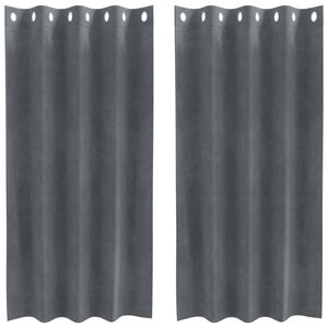 vidaXL Tende oscuranti 2 pcs Grigio chiaro 140 x 175 cm Velluto