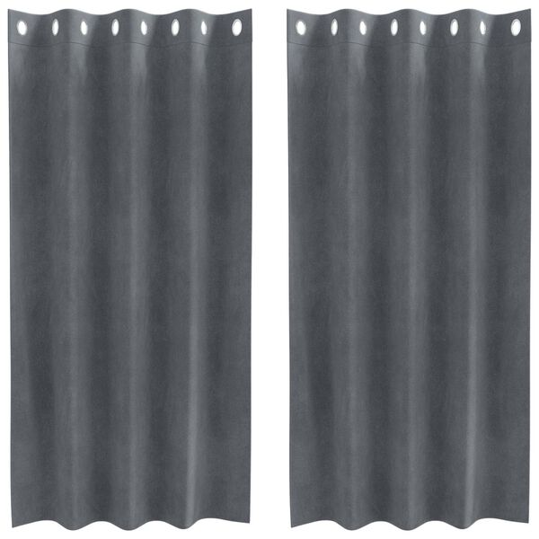 vidaXL Tende oscuranti 2 pcs Grigio chiaro 140 x 175 cm Velluto