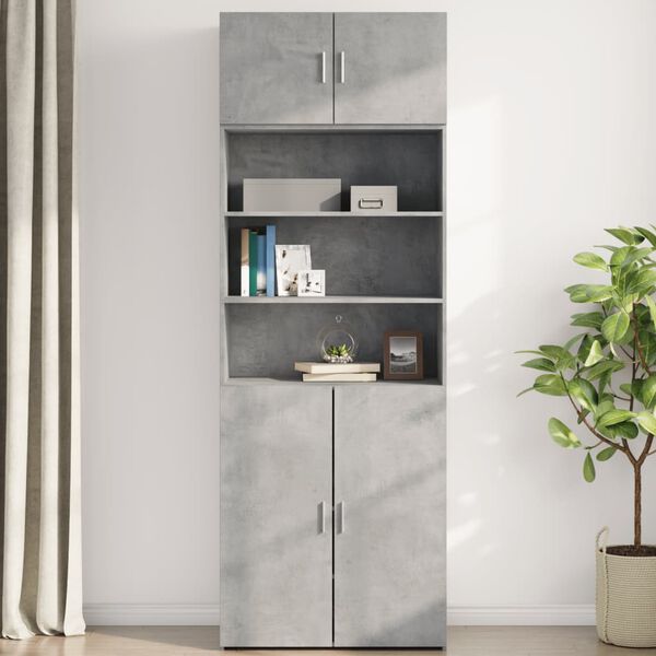 vidaXL Mobile a Parete Grigio Cemento 80x42,5x40 cm Legno Multistrato