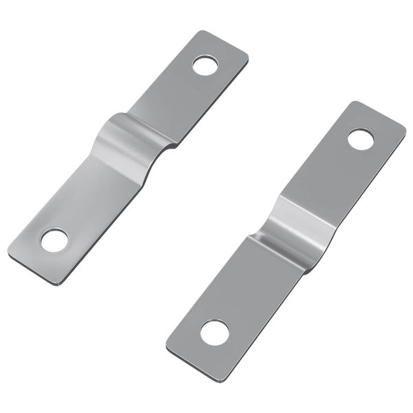 vidaXL Piastra di impatto 2 pcs Argento 50 x 10 x 1,2 mm Ferro