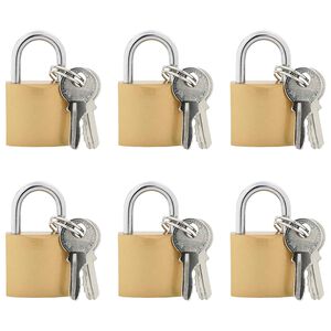 vidaXL U Lock con Chiavi 6 pz Ottone Ferro