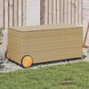 vidaXL Contenitore da Giardino con Ruote Beige Misto 190L Polyrattan