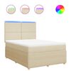 vidaXL Giroletto a Molle con Materasso Crema 140x19 cm in Tessuto
