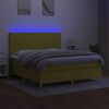 vidaXL Letto a Molle con Materasso e LED Verde 160x200 cm in Tessuto