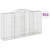 vidaXL Cesti Gabbioni ad Arco 11 pz 300x50x160/180 cm Ferro Zincato