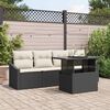 vidaXL Set Divano da Giardino con archiviazione 5 pcs Nero Poly Rattan