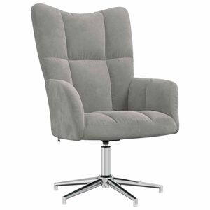 vidaXL Sedia Relax Grigio Chiaro in Velluto