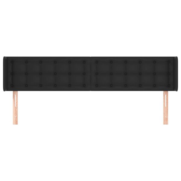 vidaXL Testiera ad Orecchio Nera 203x16x78/88 cm in Similpelle