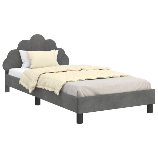 vidaXL Struttura letto bambini con testata Grigio scuro 90 x 200 cm