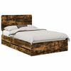 vidaXL Struttura del letto con cassetto Rovere fum&eacute; 135 x 190 cm
