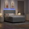 vidaXL Letto a Sorgente LED Grigio chiaro 160 x 200 cm Tessuto