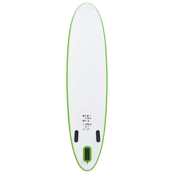 vidaXL Set Tavola Gonfiabile da SUP Verde e Bianco