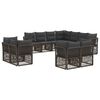 vidaXL Set Divano da Giardino 11 pz 11-Posti Grigio polyrattan