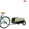 vidaXL Rimorchio da Bici Nero e Verde 30 kg in Ferro