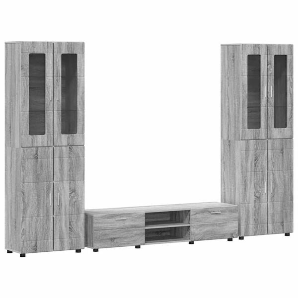vidaXL Set mobile TV con porta FLORIN Grigio Sonoma Legno multistrato