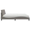 vidaXL Letto con Materasso Hanko Tortora 200x200 cm in Tessuto